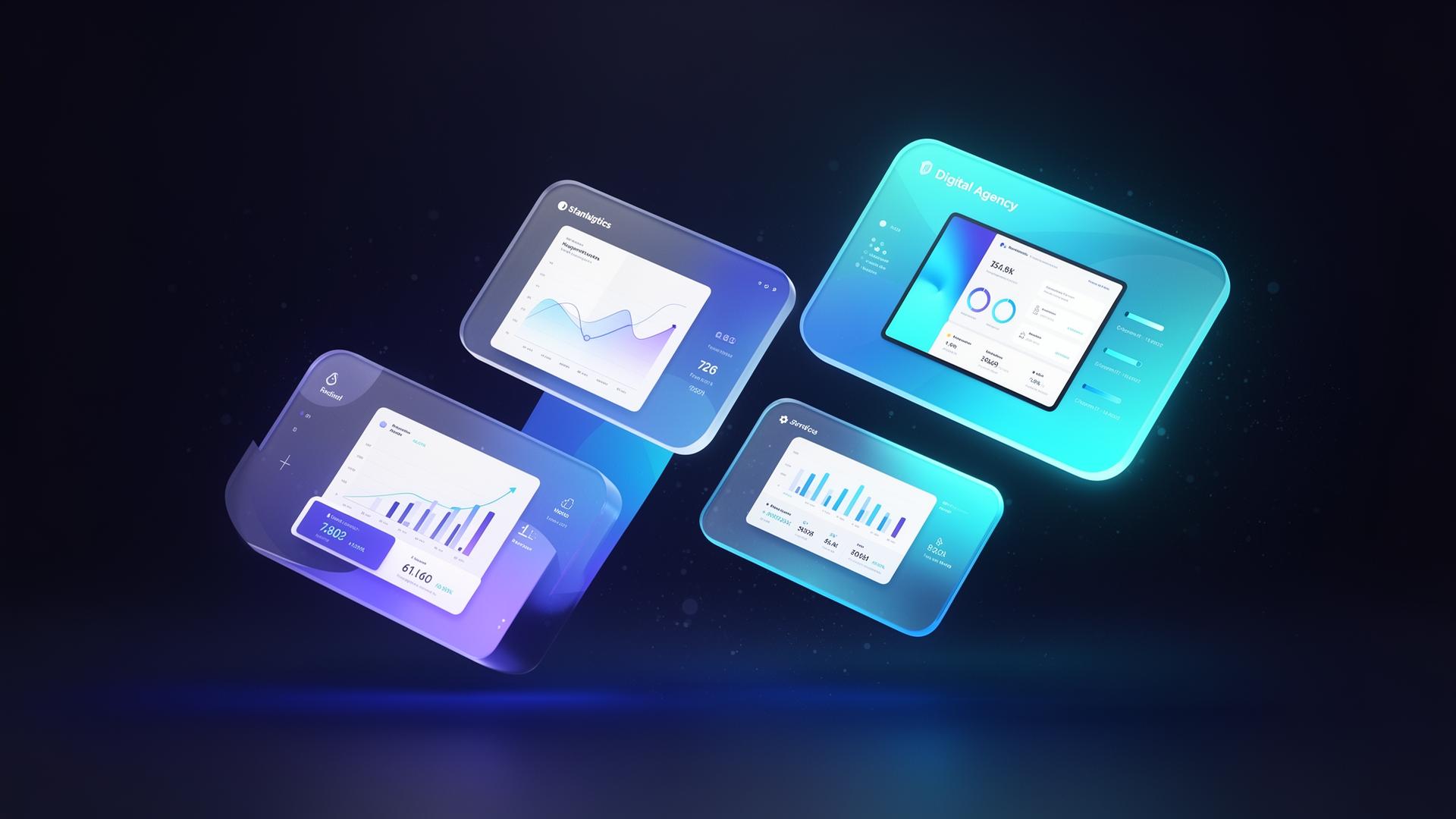 Digital agency dashboard preview with growth analytics